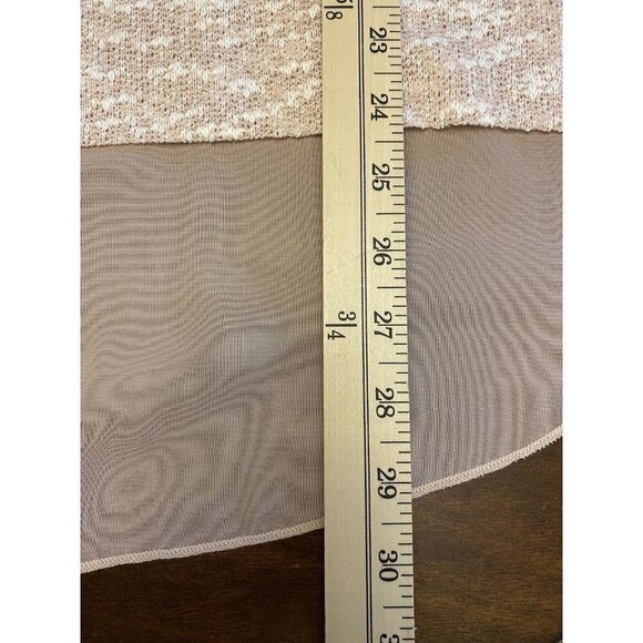 Extra Touch Women Tunic Size 1X Peach Textured Long Sleeve Top Sheer Detail NEW - Picture 6 of 9